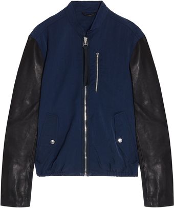Acne Brando Patch Sleeves Leather Jacket - Lyst