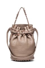 Alexander Wang Diego Bucket Bag with Rose Gold in Latte