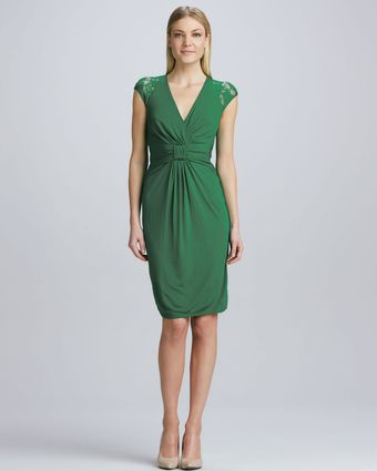 David Meister Ruched-Front Cocktail Dress - Lyst