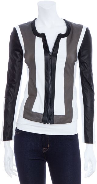 Helmut Lang Pax Colorblock Leather Jacket - Lyst