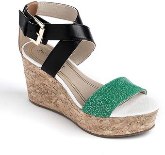 Juicy Couture Forrest Leather Platform Wedge Sandals - Lyst