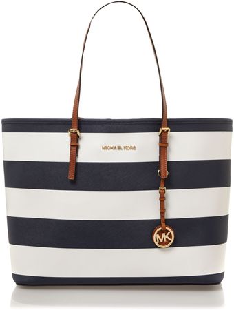 Michael Kors Jet Set Travel Striped Medium Tote - Lyst