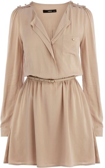 Oasis Military Viscose Dress - Lyst