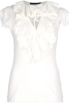 Ralph Lauren Blue Label Ruffle Blouse - Lyst