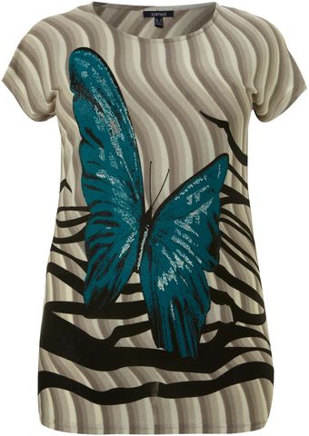 Samya Butterfly and Stripe Pattern Top - Lyst