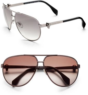 Alexander McQueen Aviator Sunglasses - Lyst