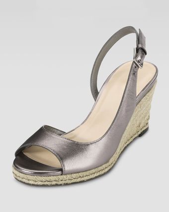 Cole Haan Adelaide Metallic Leather Midwedge - Lyst