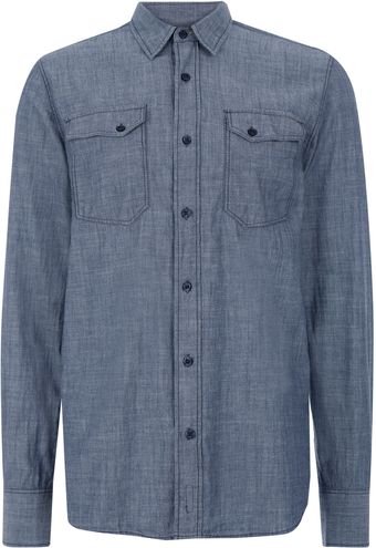 Nudie Jeans Indigo Gunnar Organic Chambray Shirt - Lyst