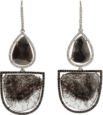 Sharon Khazzam Diamond Semicircle Drop Earrings - Lyst