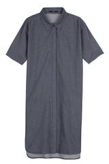 Tibi Cotton Cupro Dropwaist Dress