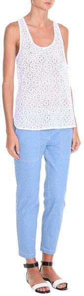 Tibi Geometric Lace Tank - Lyst