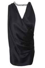 Viktor & Rolf Embellished Collar Silk Top Black