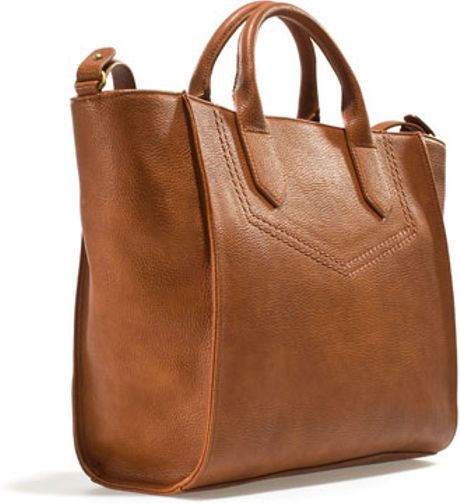 Zara Shopper Bag in Brown (leather) | Lyst