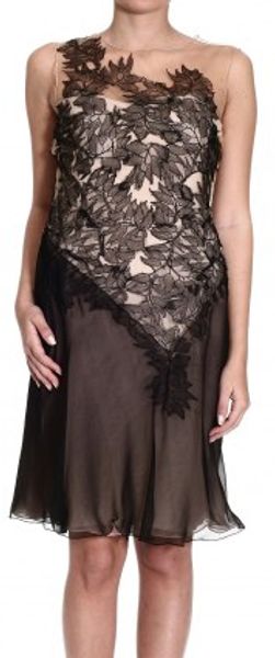 Alberta Ferretti Sleeveless Lace Nude Effect - Lyst