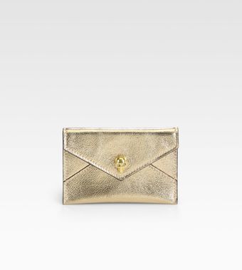 Alexander McQueen Metallic Leather Skull Card Case - Lyst
