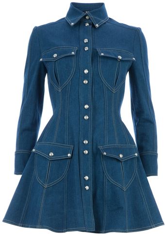 Balmain Denim Shirt Dress - Lyst