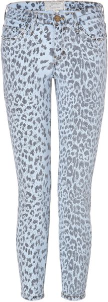 Current/Elliott Stiletto Low Rise Jeans in Bleached Out Leopard - Lyst