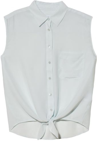 Equipment Diem Tie Front Blouse - Lyst