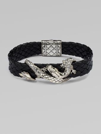 John Hardy Silver Dragon Leather Braceletbrown - Lyst
