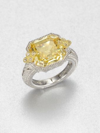Judith Ripka Crystal Sterling Silver Ring - Lyst