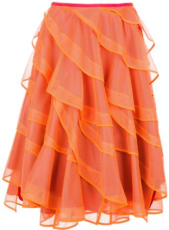 Junya Watanabe Perforated Layered Skirt - Lyst