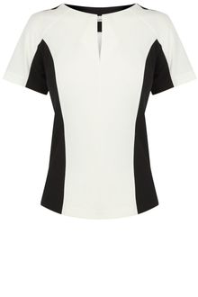 Karen Millen Colourblock Crepe T-Shirt - Lyst