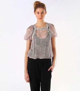 Maje Affiche Print Top - Lyst