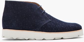 Opening Ceremony Navy Spotted Corduroy Chukka Boots - Lyst