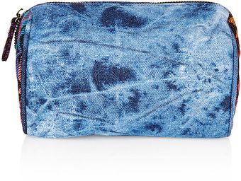 Topshop Denim Aztec Make Up Bag - Lyst