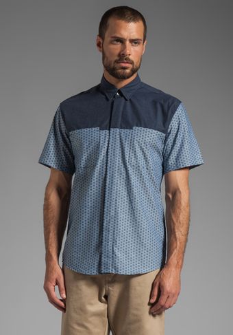 W.r.k. Conductor Short Sleeve Shirt in Indigo - Lyst