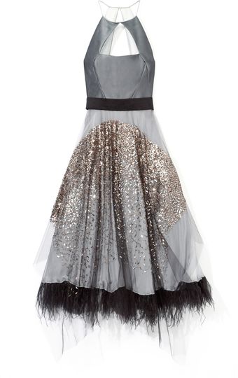 Bibhu Mohapatra Gold Dust Embroidered Cocktail Dress - Lyst