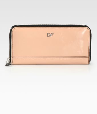 Diane Von Furstenberg Patent Leather Ziparound Wallet - Lyst
