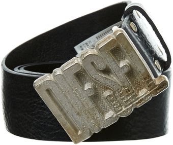 Diesel Logo Plaque Belt - Lyst