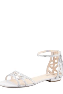Giorgio Armani Flat Crystal Evening Sandals Light Gray - Lyst