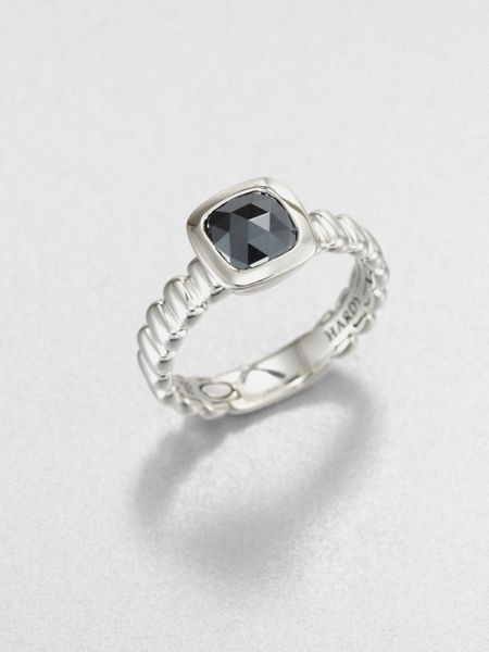 John Hardy Hematite and Sterling Silver Ring in Silver