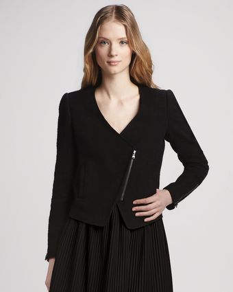 Tibi Asymmetric Cotton Biker Jacket - Lyst