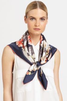 Ferragamo Zerbra Silk Foulard Scarf - Lyst