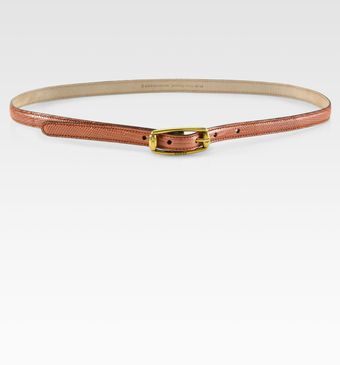 Gucci Metallic Lizard Skinny Belt - Lyst