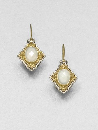 Konstantino Motherofpearl 18k Gold Sterling Silver Cross Drop Earrings - Lyst