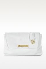 McQ by Alexander McQueen Albion White Grainy Leather Envelope Clutch