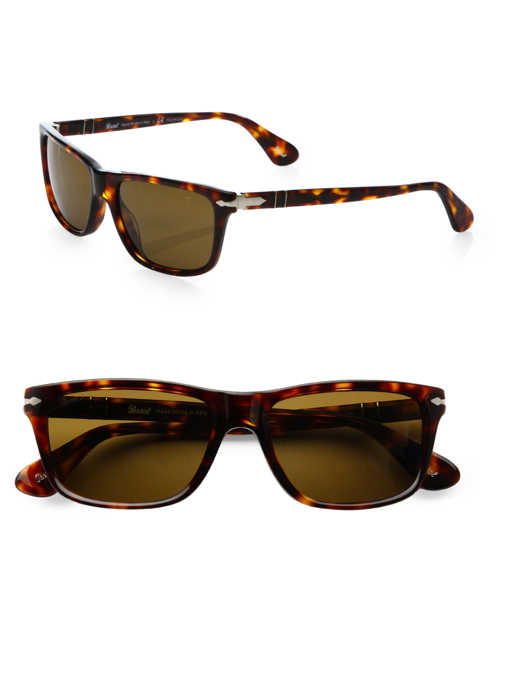 Persol Acetate Rectangular Sunglasses in Brown for Men Lyst