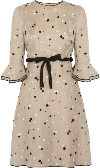 Valentino Lace Appliquéd Organza Dress - Lyst