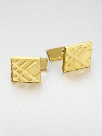 Burberry Embossed Check Cuff Links - Lyst