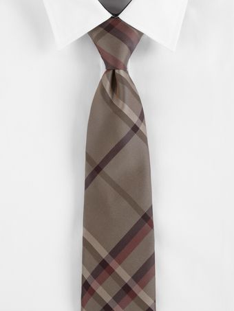 Burberry Taupe Brown Check Tie - Lyst