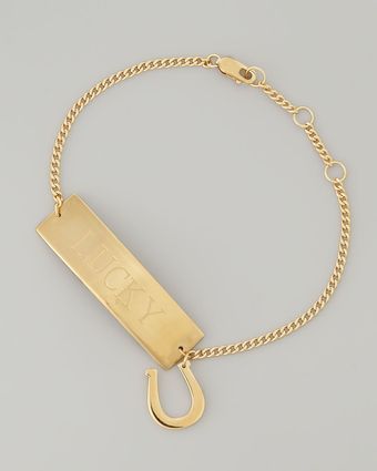 Jennifer Zeuner Lucky Gold Vermeil Id Bracelet - Lyst