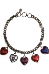 Lanvin Enameled Swarovski Crystal Heart Necklace