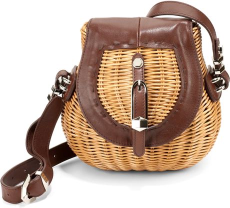 Oryany Rattan Leather Mini Crossbody Bag in Brown (dark natural) | Lyst