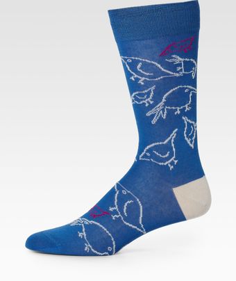 Paul Smith Printed Cottonblend Socks - Lyst