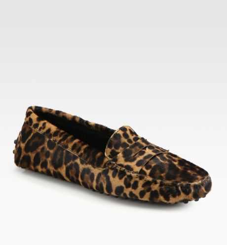 holland leopard print calf hair and leather loafer