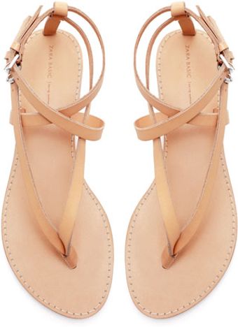 Zara Basic Thong Sandals - Lyst